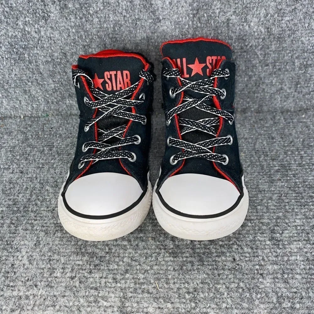 Converse Kids Black and Red High-Top Sneakers
